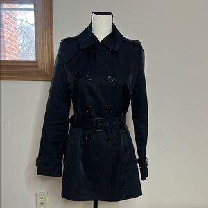 ⬛️🔲◾️Classic Black Double-Breasted Trench Coat with Belt